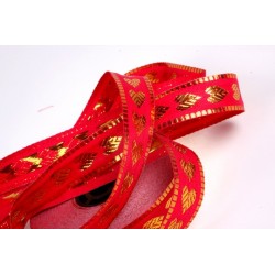 Rose Vif Feuille Or 2 cm