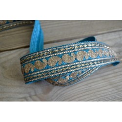 Cajou Velours Bleu Canard 3 cm